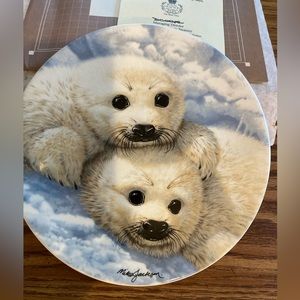 NEW Collectable Plate Baby Seals by Mike Jackson